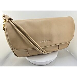 Stone & Co Shoulder Bag Crossbody w Removable Strap Beige/Tan - 70s Retro Vibe